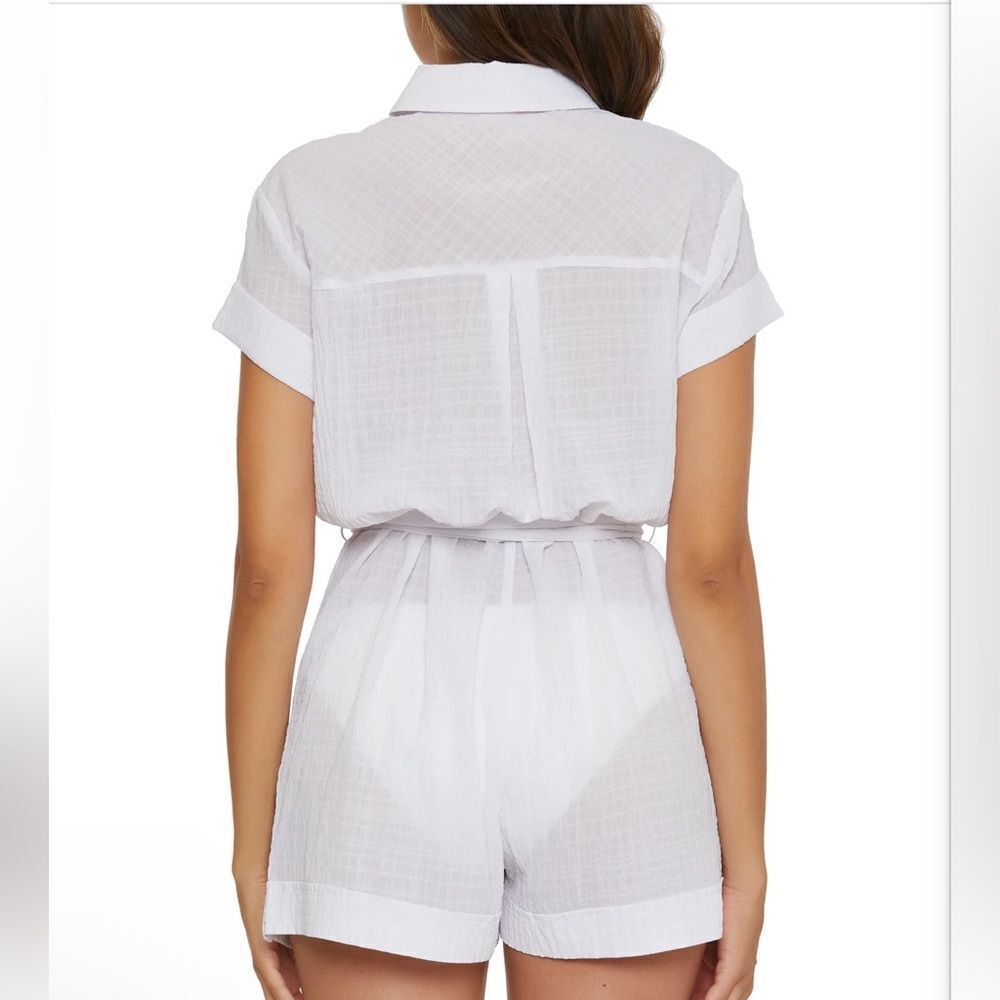 Becca White Cabana Short Romper - Picture 2 of 5